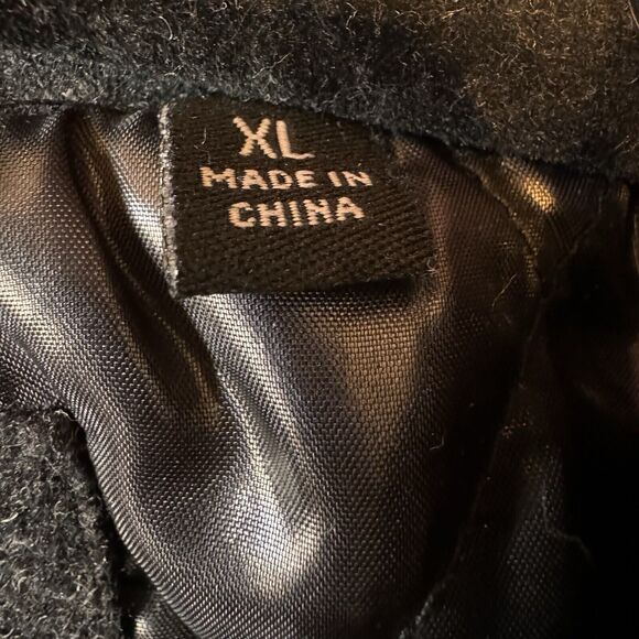 Tahari Coat Women's Size XL Wool Blend Pea Coat Lined Pockets Dark‎ Gray Black - Picture 7 of 14